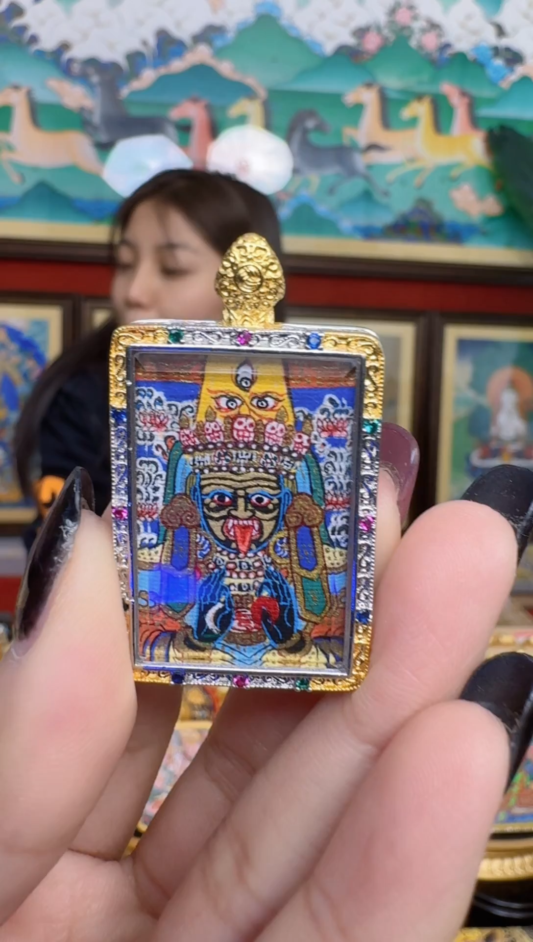 吊坠扎老师-热贡纯手绘-刀刀