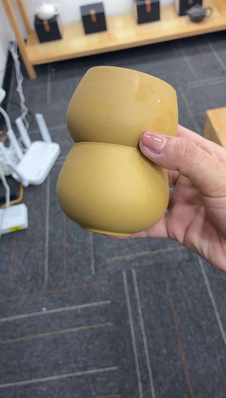 茶杯紫砂黄段龙蛋杯（2个）