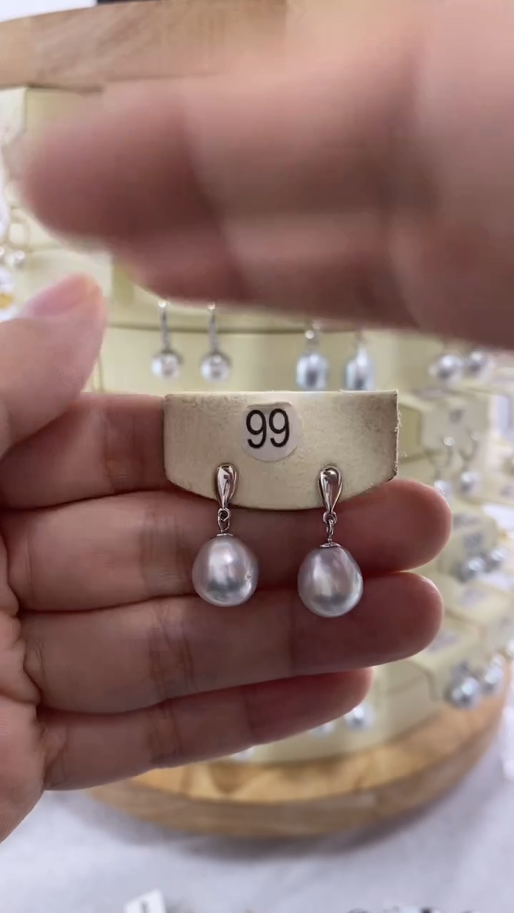 【闪购商品】海水珍珠耳饰银S925镶嵌海水珍珠耳饰