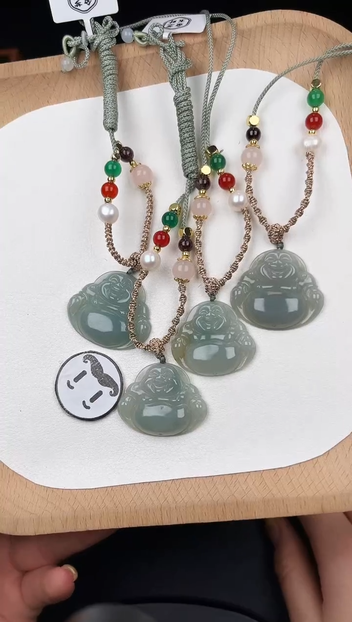 颈饰未镶嵌翡翠LA094带色小佛+送同款绳子多样性发其一