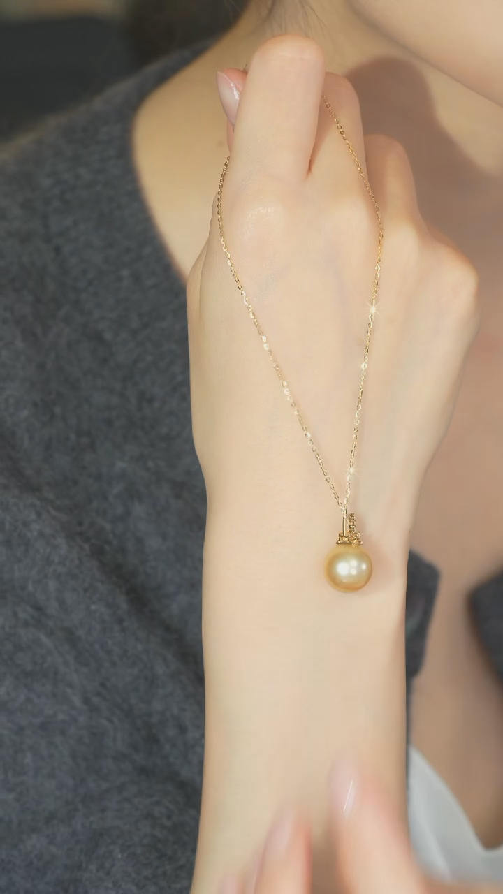 【闪购商品】海水珍珠项链18K金镶嵌244779-45
