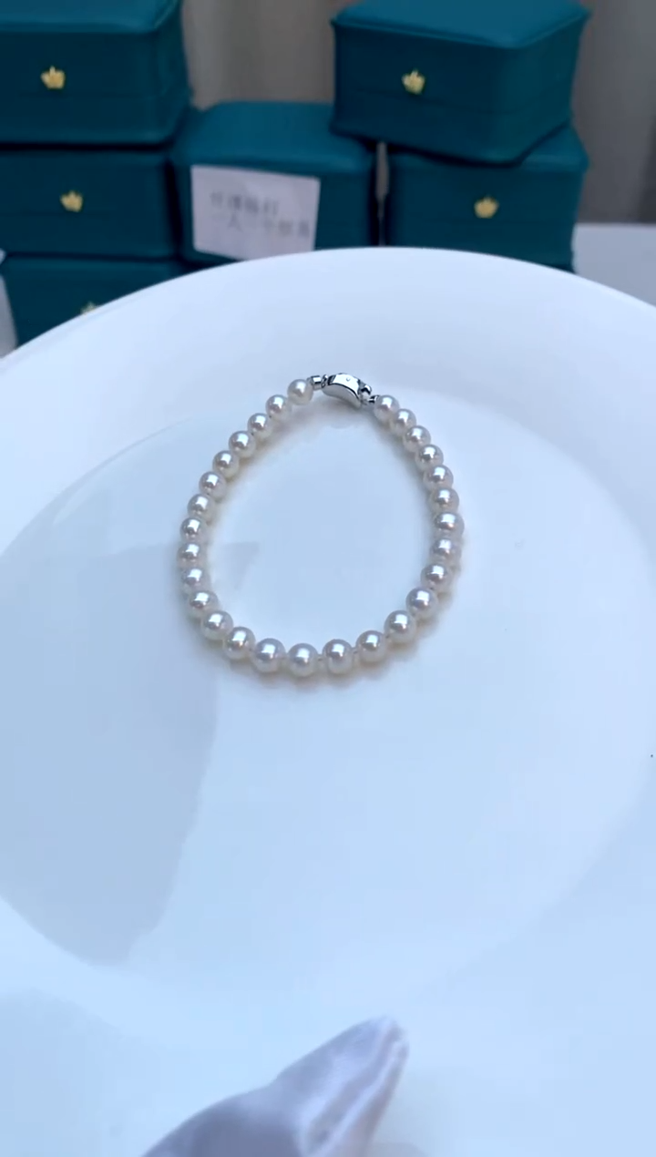 【闪购商品】淡水珍珠手链银S925镶嵌6