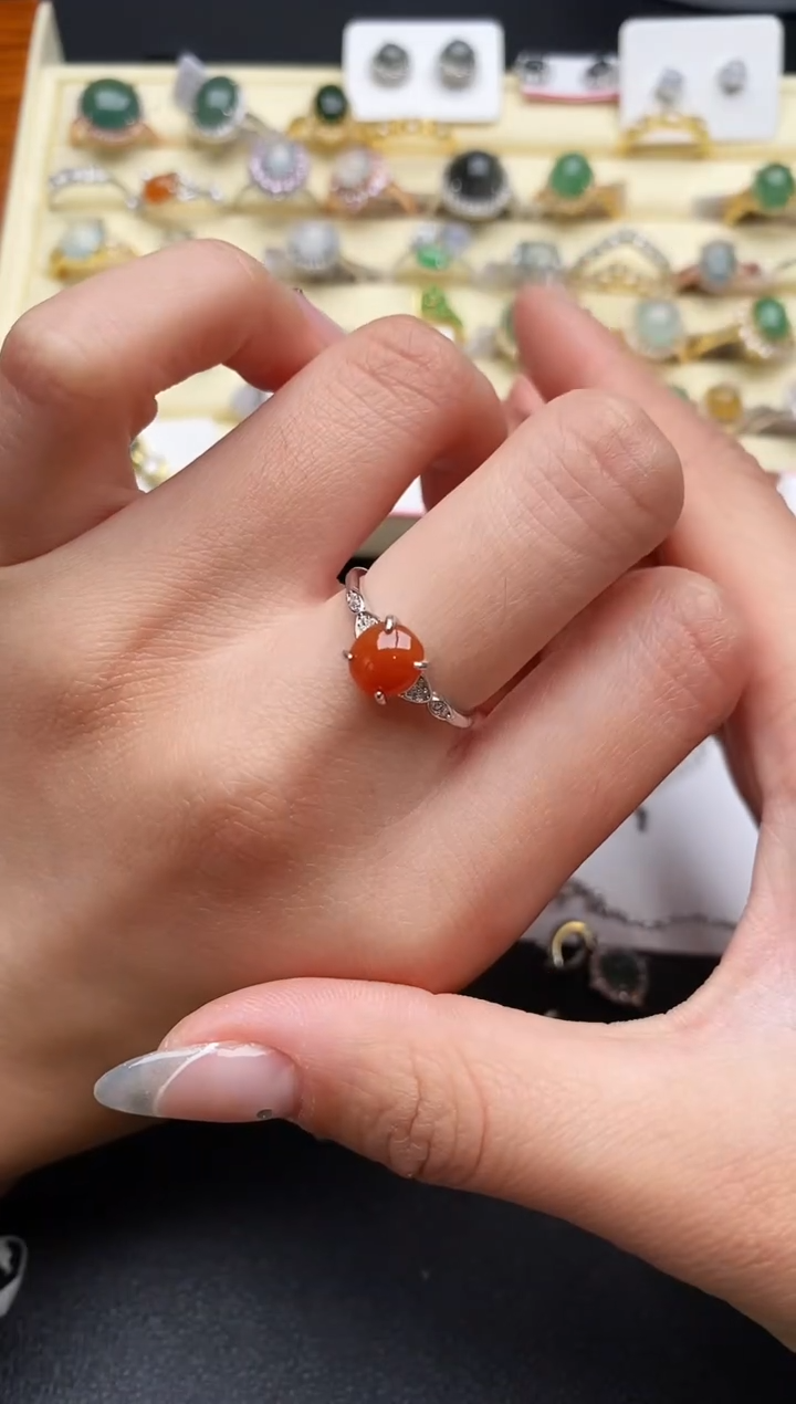 【闪购商品】翡翠戒指银S925镶嵌222222222+10