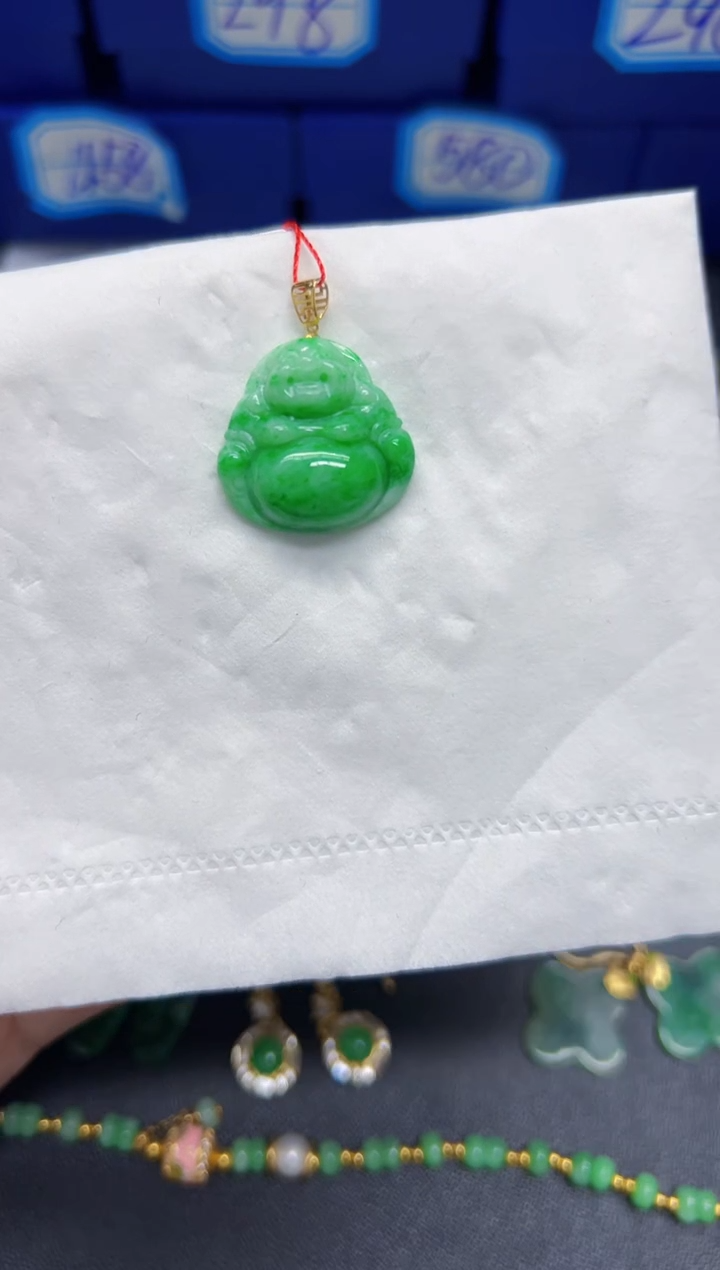 【闪购商品】翡翠颈饰18K金镶嵌Y缅料A货/支持复检/一件