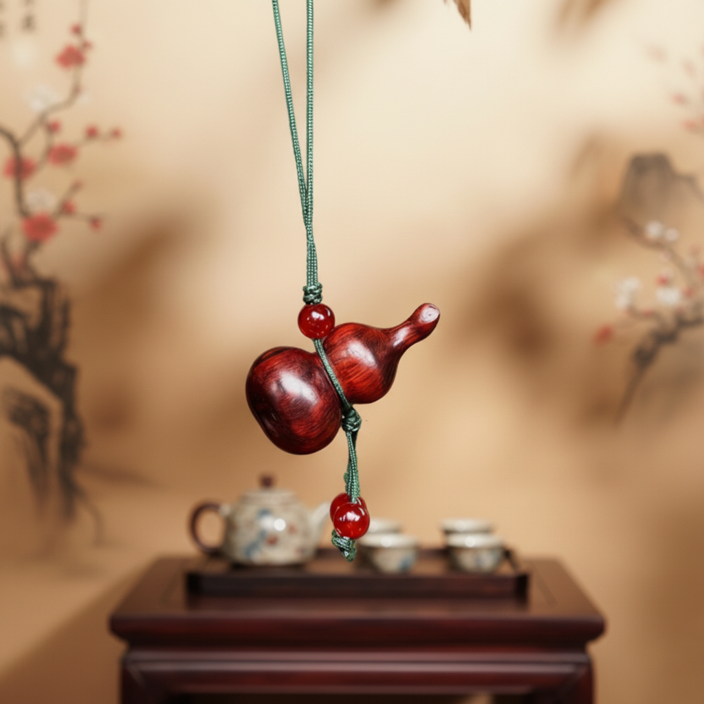 紫檀木小葫芦钥匙挂件