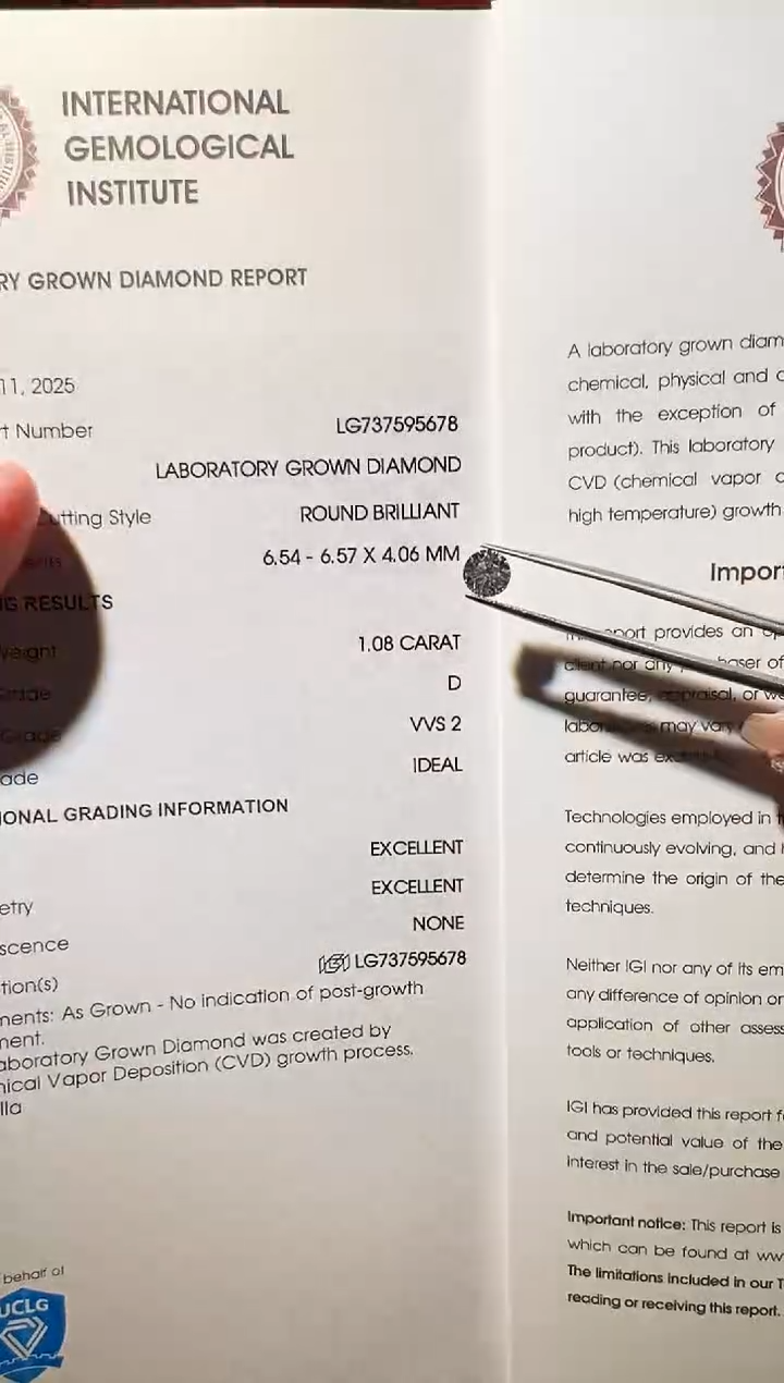 裸石合成钻石ഒ****砖LG5678  1.08ct