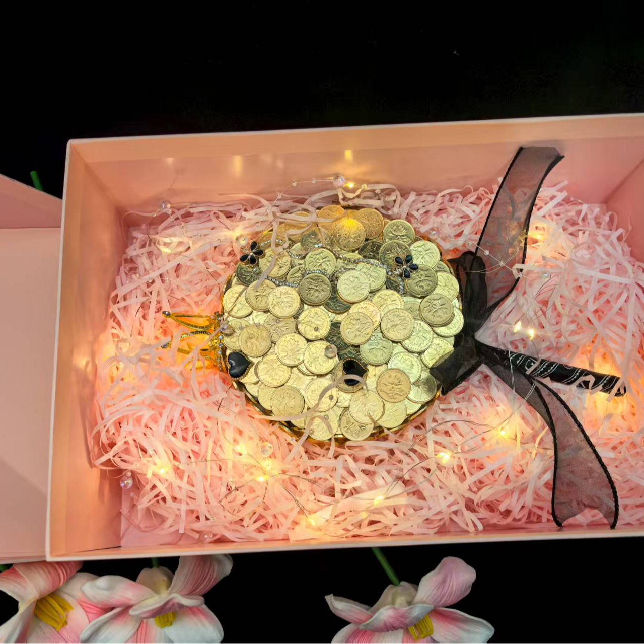 七夕情人节成品硬币棒棒糖适用于送男女友的创意礼物