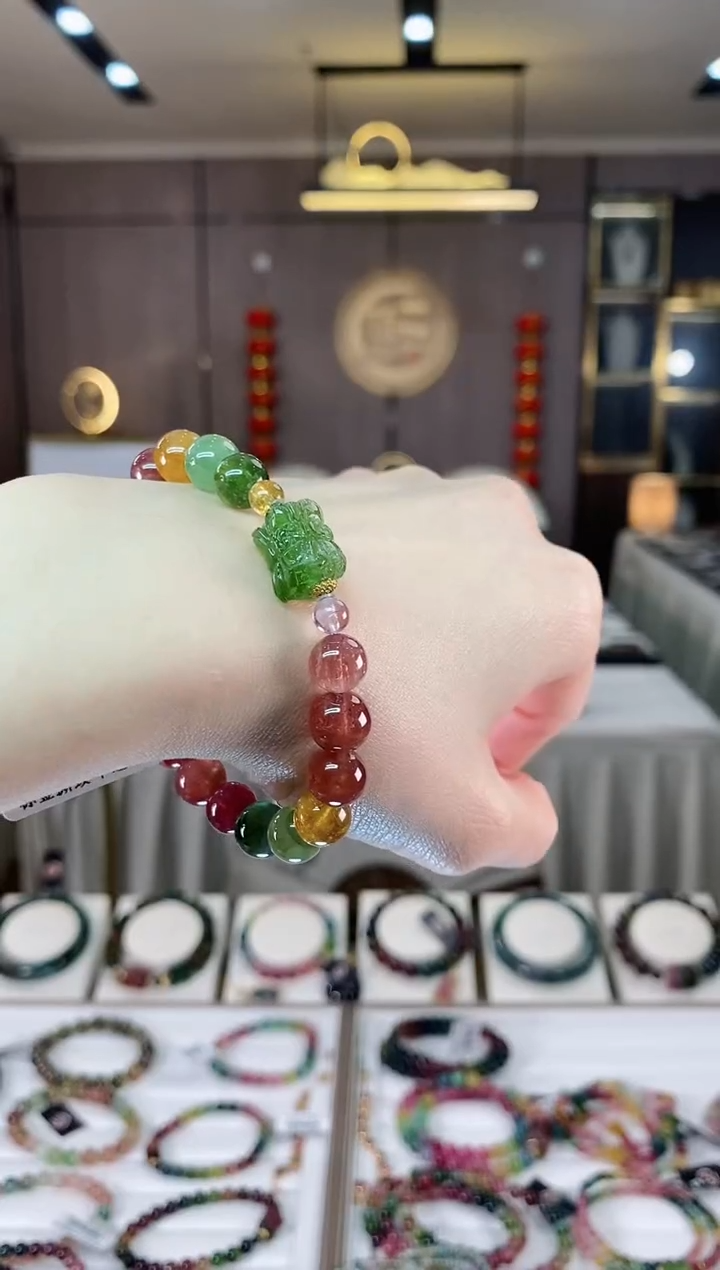 【闪购商品】碧玺单圈手串9mm+未镶嵌一物一证dan