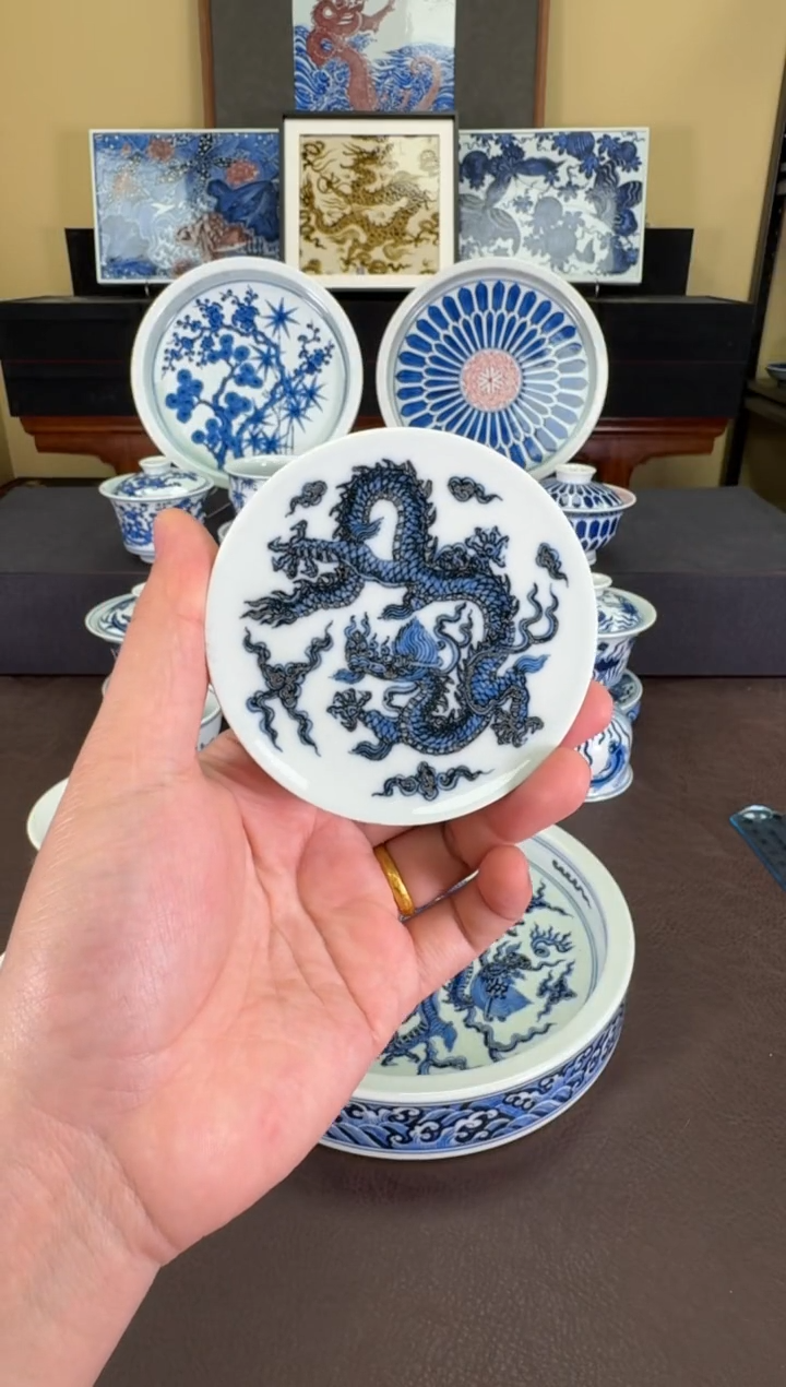 【闪购商品】瓷片羿器窑龙纹盖置
