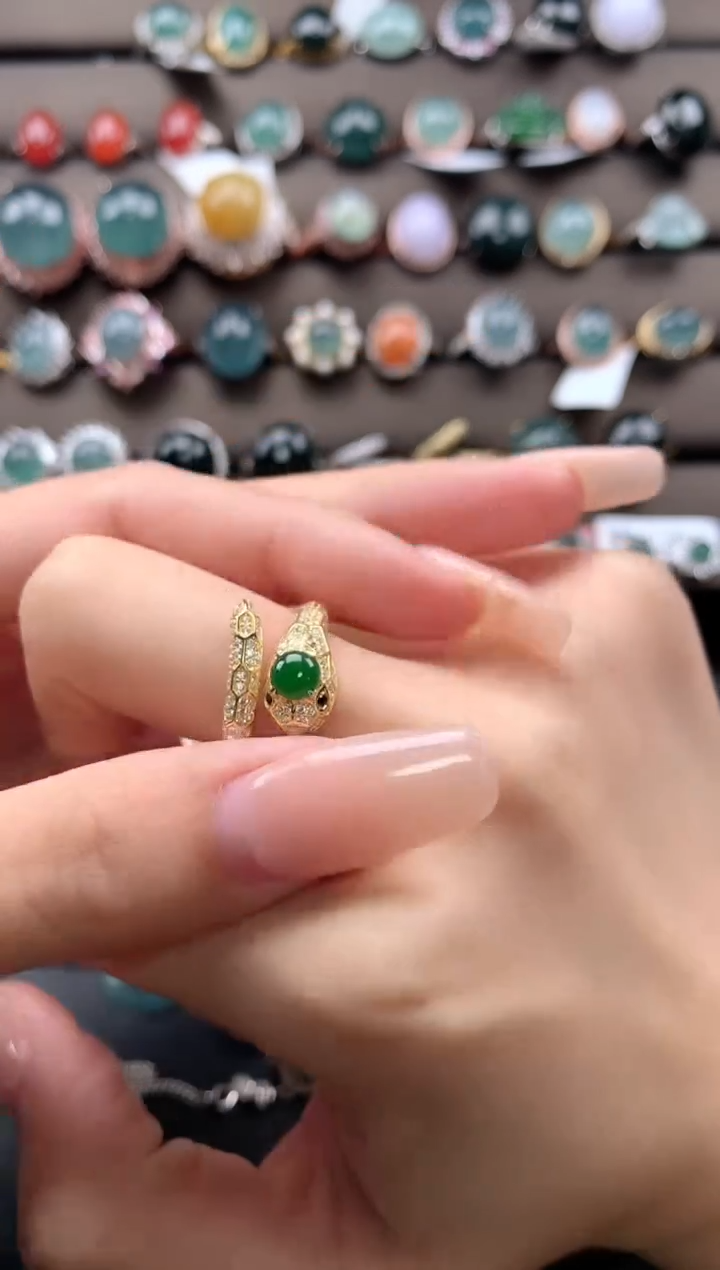 【闪购商品】翡翠戒指银S925镶嵌2432423