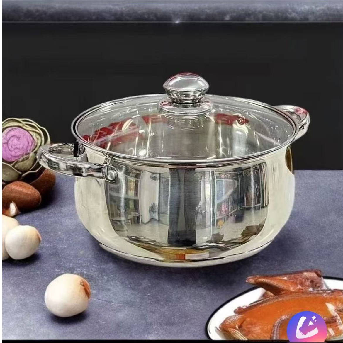 【外贸高货】24CM加厚大肚锅不锈钢汤锅煲大容量苹果锅