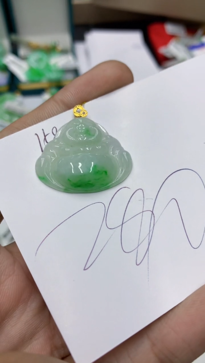 翡翠18K金镶嵌颈饰号链接111111