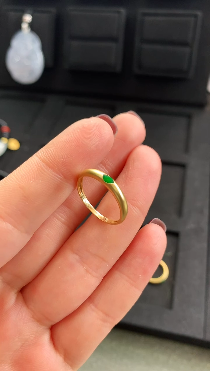 【闪购商品】翡翠戒指18K金镶嵌戒指