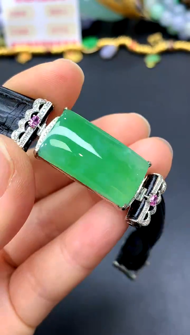 18K金镶嵌手链翡翠249-中国好珍宝