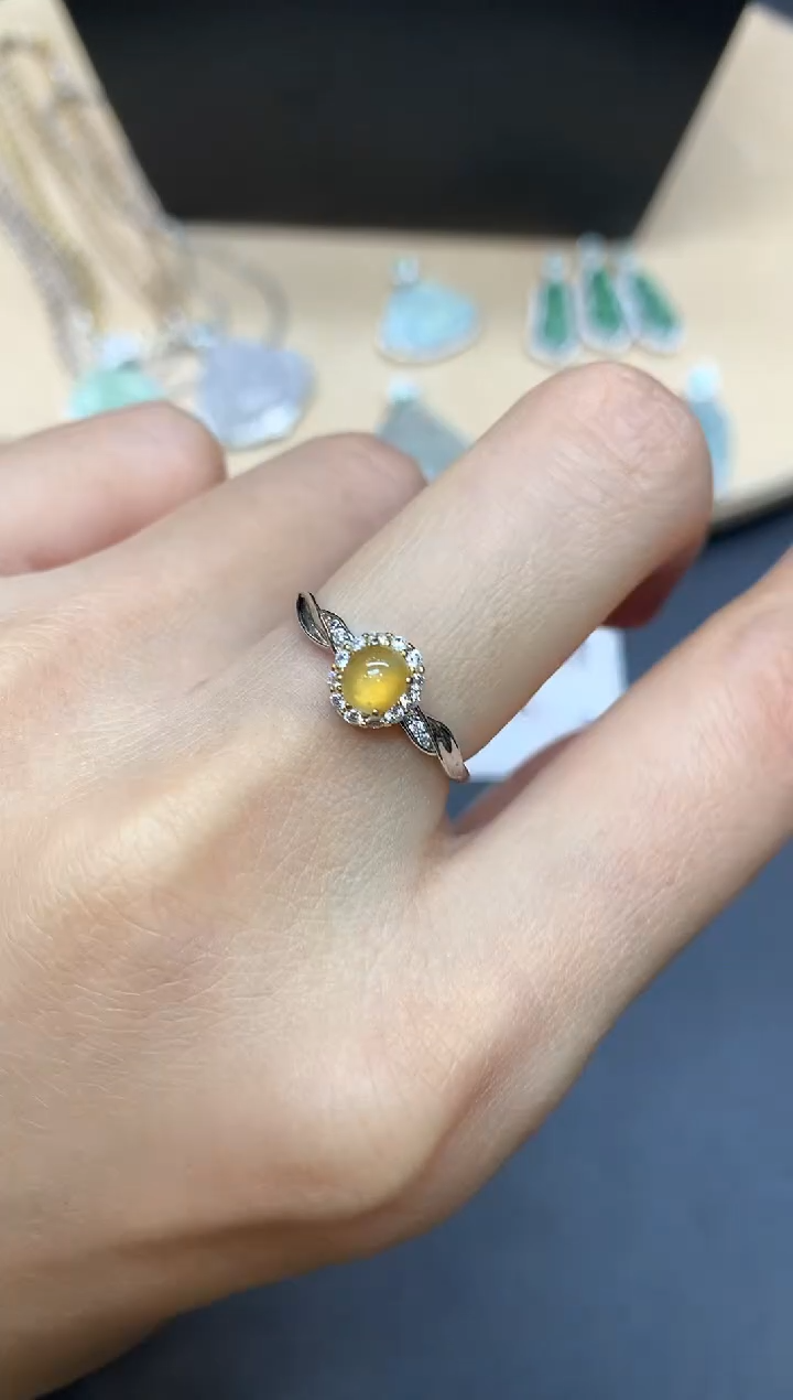 【闪购商品】翡翠戒指银S925镶嵌蛋面【无服务费】