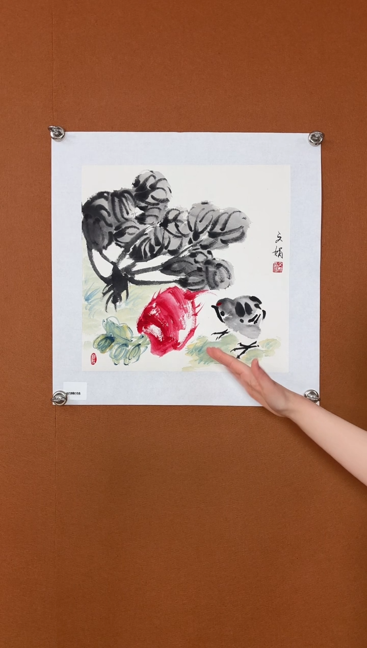 【闪购商品】国画师文娟一平尺花鸟