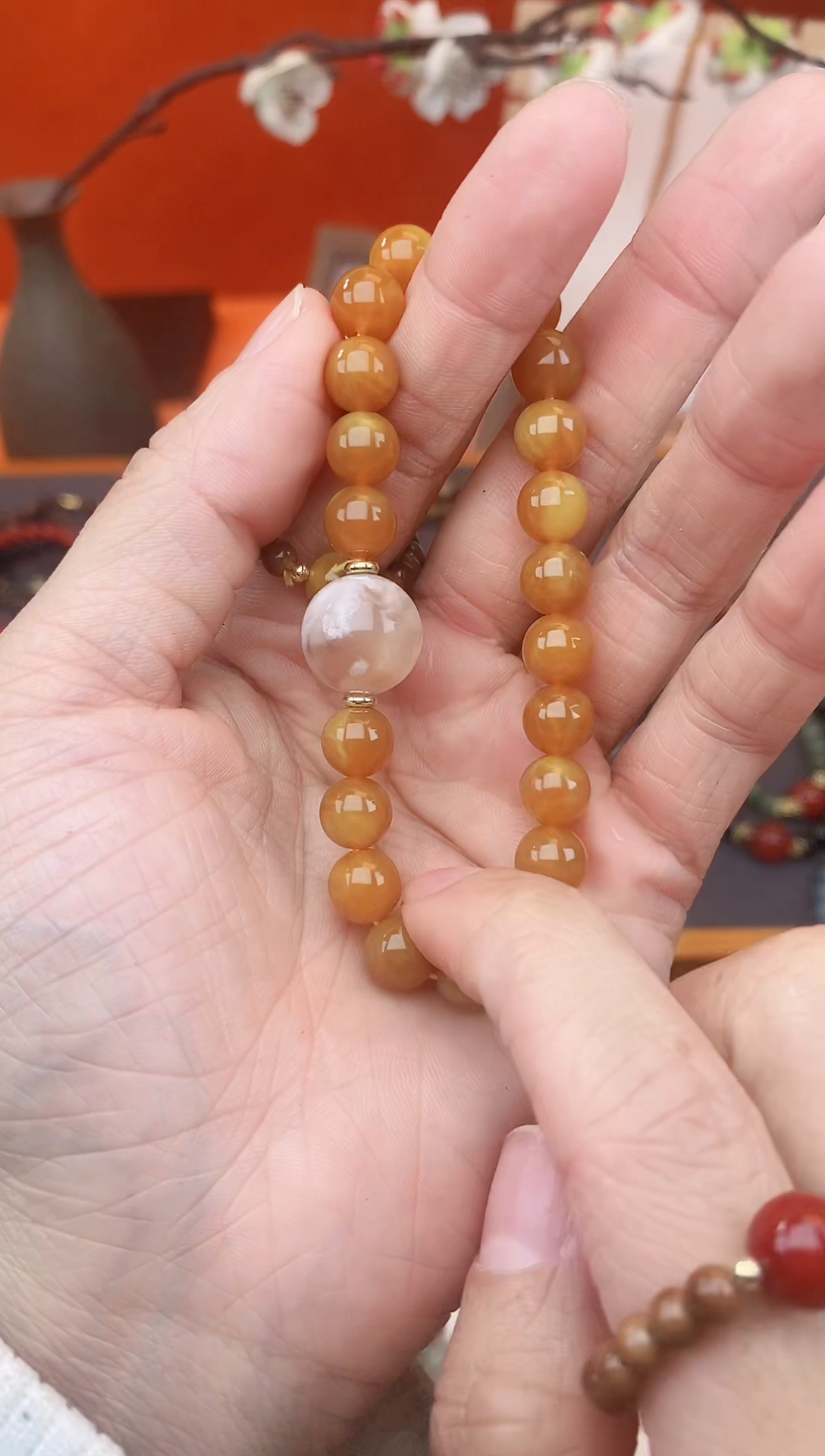 【闪购商品】蜜蜡手链未镶嵌08老蜡单圈