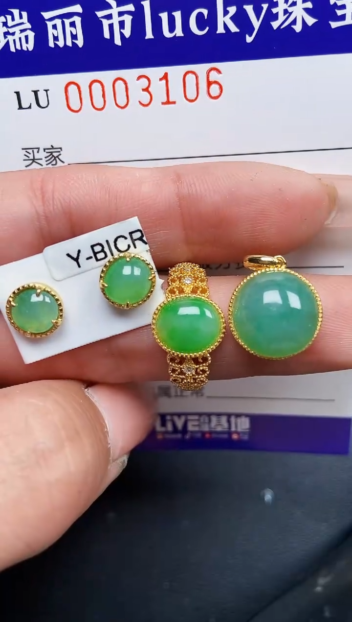 【闪购商品】翡翠颈饰银S925镶嵌3106