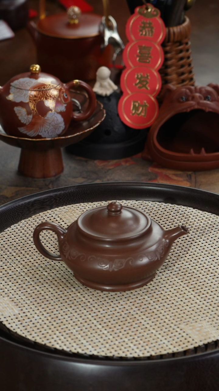 【闪购商品】紫砂茶壶J5205CKZS紫泥虚扁