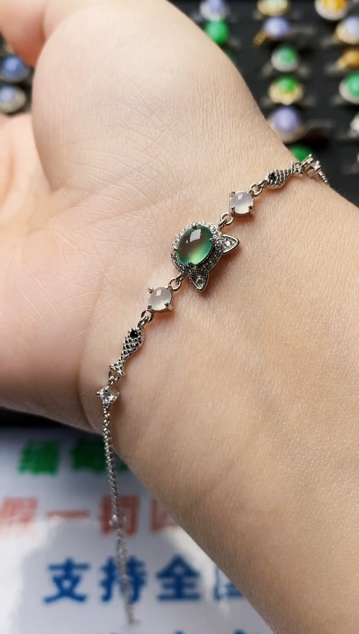 银S925镶嵌戒指翡翠0011