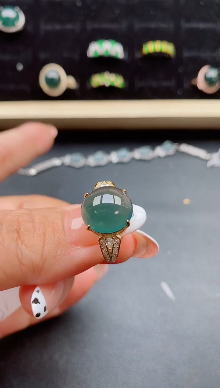 【闪购商品】翡翠戒指银S925镶嵌321321