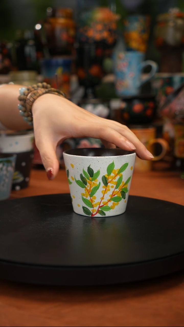 紫砂油画手绘 釉下彩