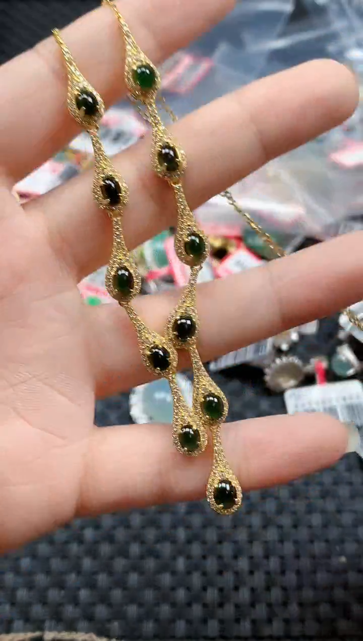 银S925镶嵌戒指翡翠天然A货缅甸翡翠