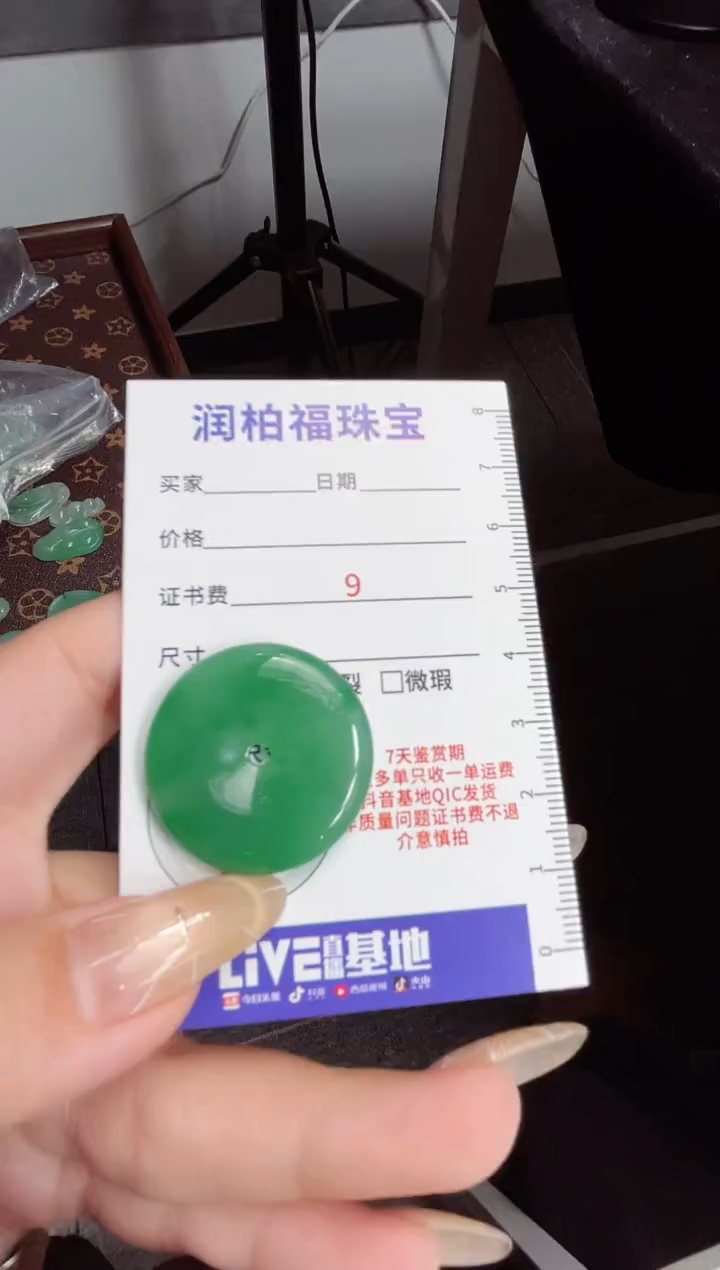 吊坠(赠链)未镶嵌石英质玉（非洲翠）31.301平安扣