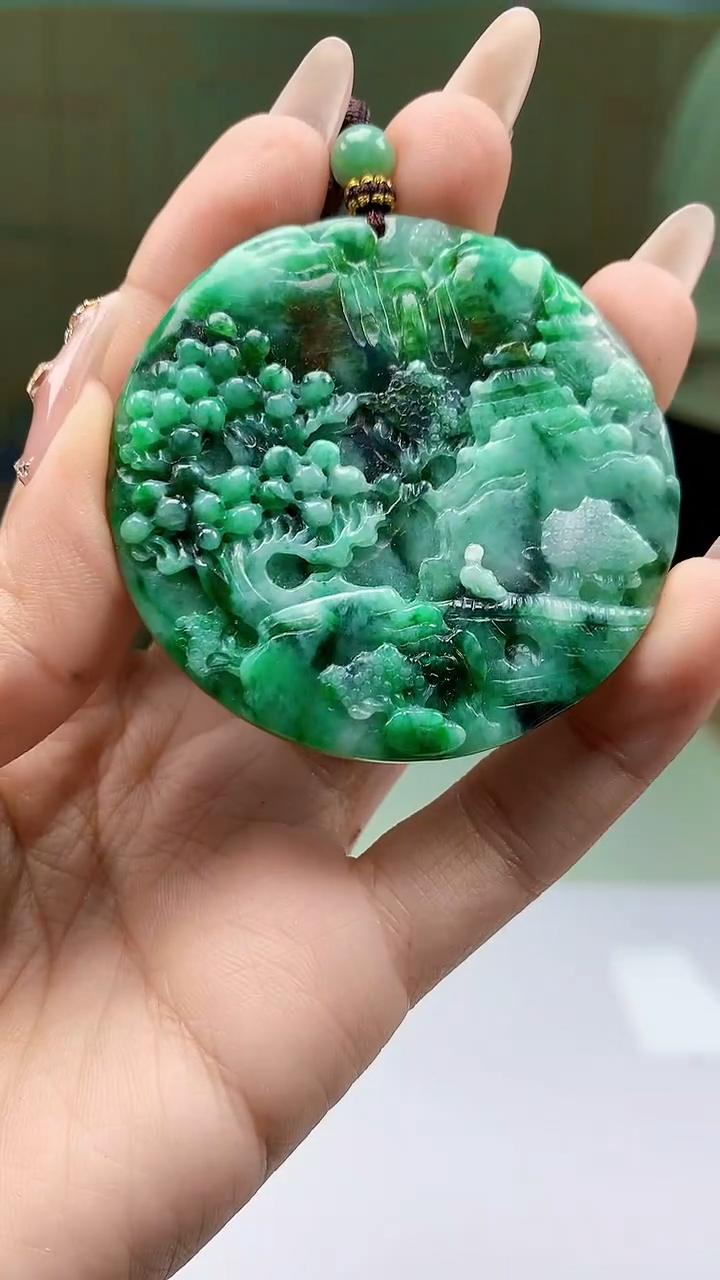 【闪购商品】定制翡翠未镶嵌1502ty-毛货挂件110