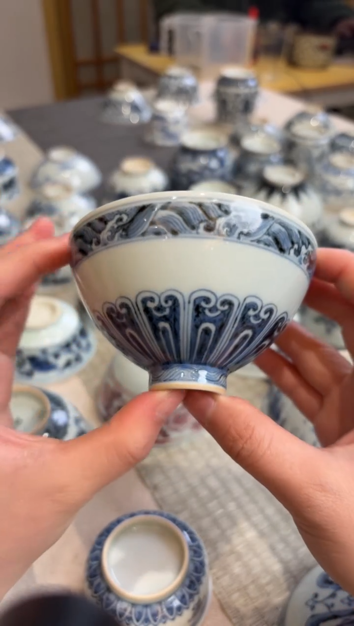 【闪购商品】徐立擎老师青花大鸡心杯 完品