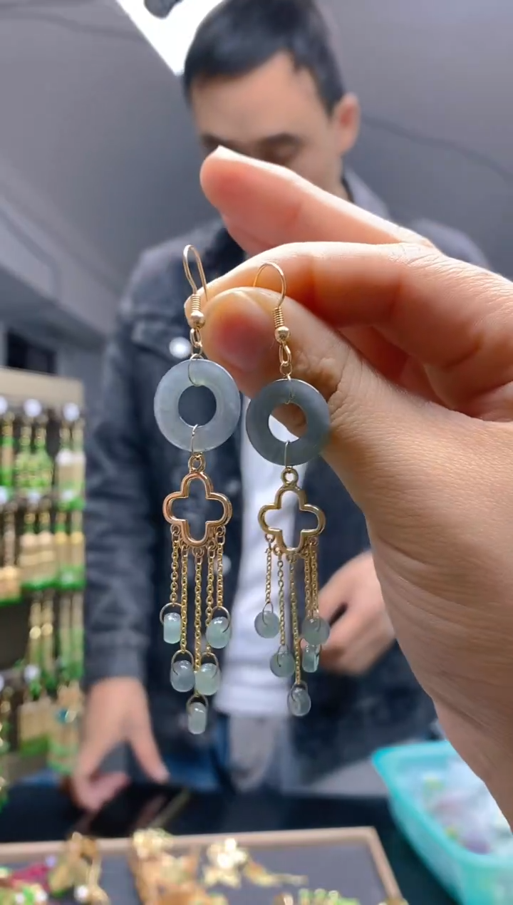 【闪购商品】翡翠耳饰合金0291翡翠耳钩