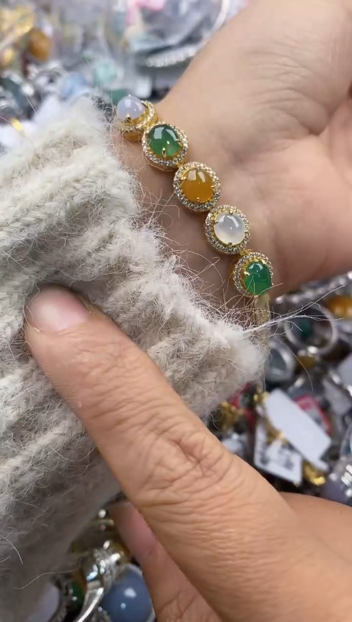 银S925镶嵌戒指翡翠7777---8