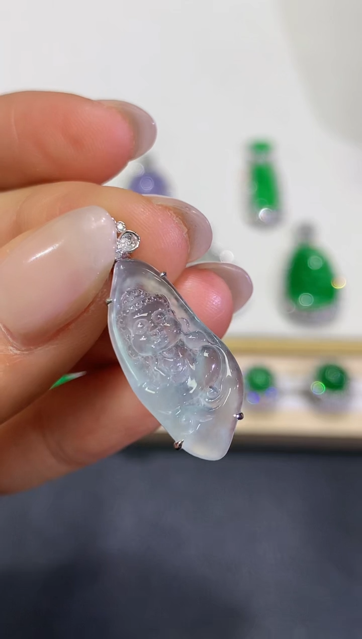 【闪购商品】翡翠颈饰18K金镶嵌团购16