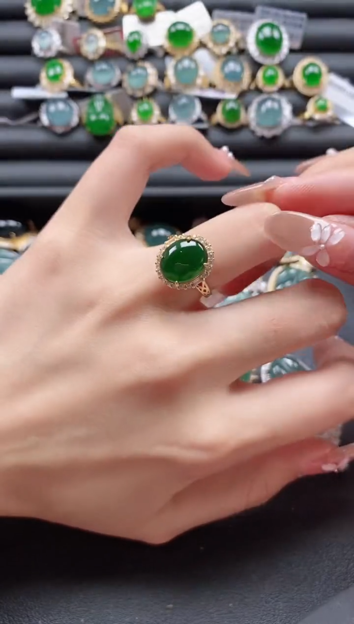 【闪购商品】翡翠戒指银S925镶嵌51151