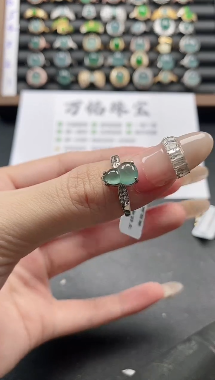 银S925镶嵌戒指翡翠51151