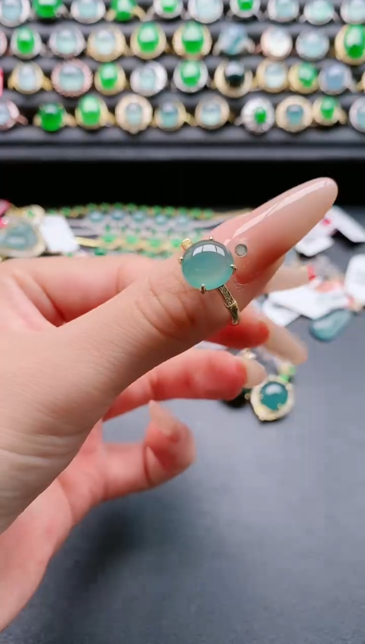 【闪购商品】翡翠戒指银S925镶嵌1111111