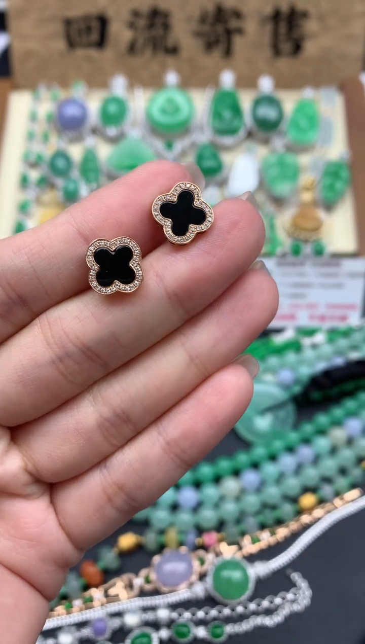 【闪购商品】翡翠耳饰18K金镶嵌276-中国好珍宝