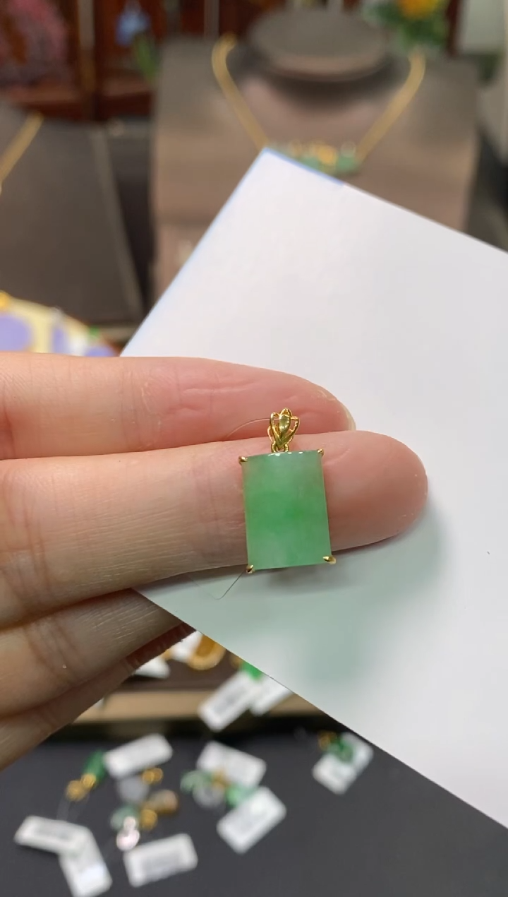 【闪购商品】翡翠颈饰18K金镶嵌净货13958