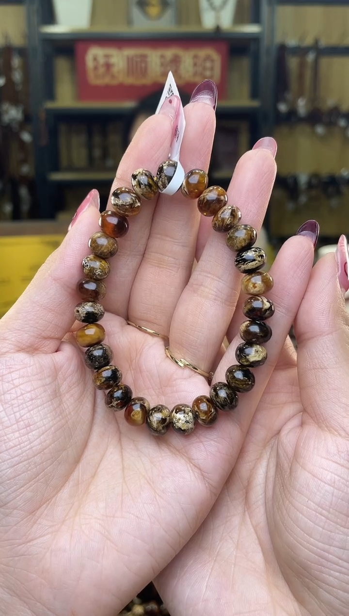【闪购商品】琥珀裸石未镶嵌9+花珀手串