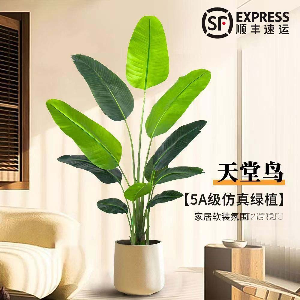 （0.9-2.2米）天堂鸟盆栽客厅仿真绿植大型办公室内好养活仿真大叶 