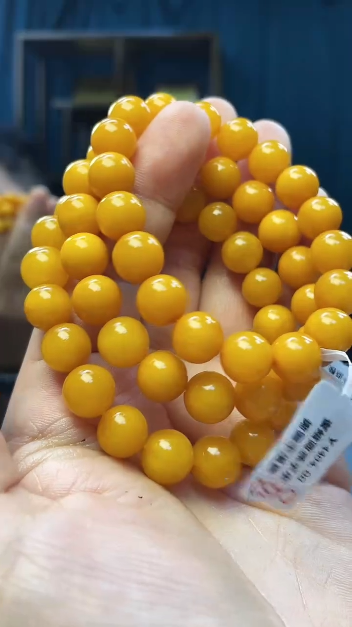 手串琥珀未镶嵌蜜蜡圆珠手串（多样性发其一）
