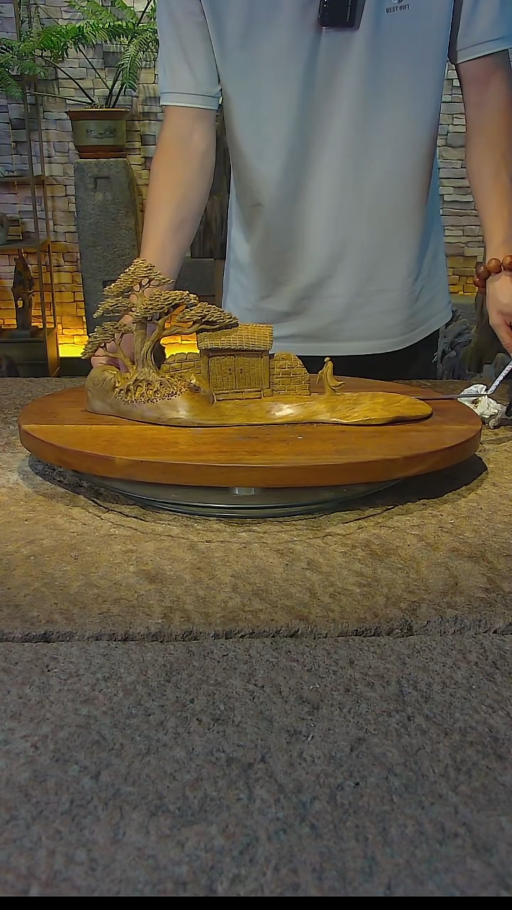 木46*9*20金丝楠木山水摆件