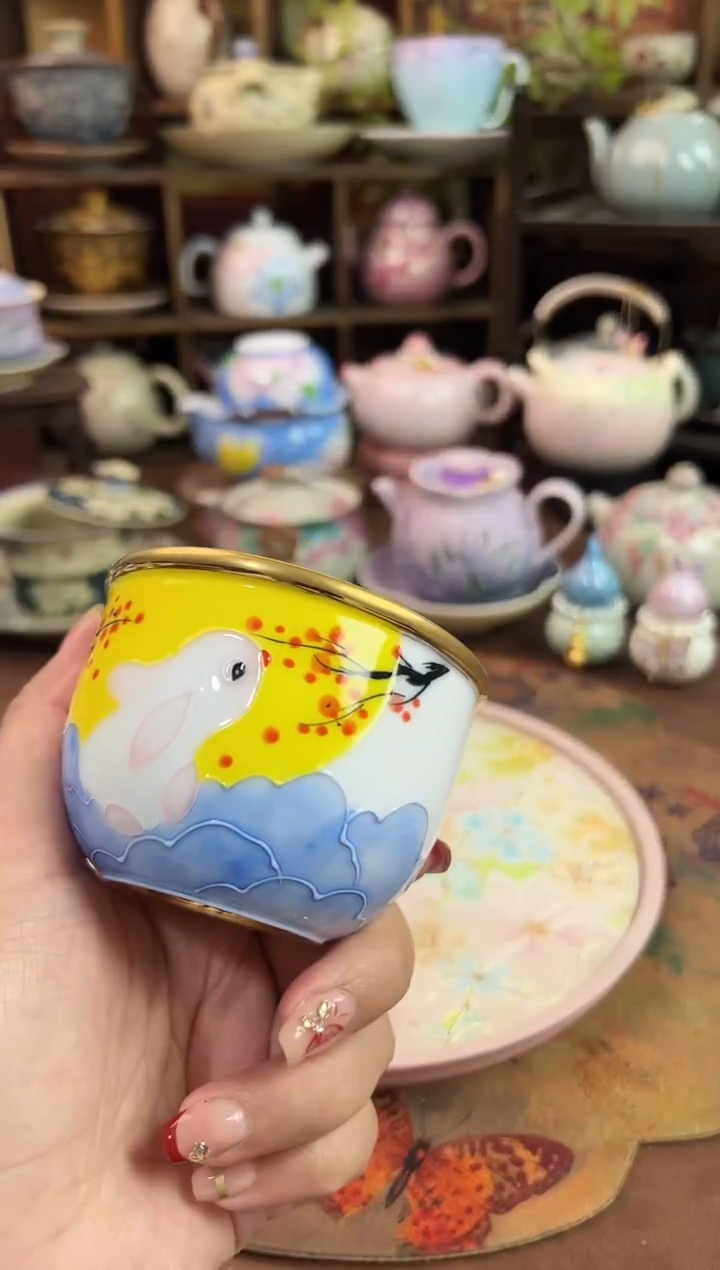 描金手绘 大容量主人杯