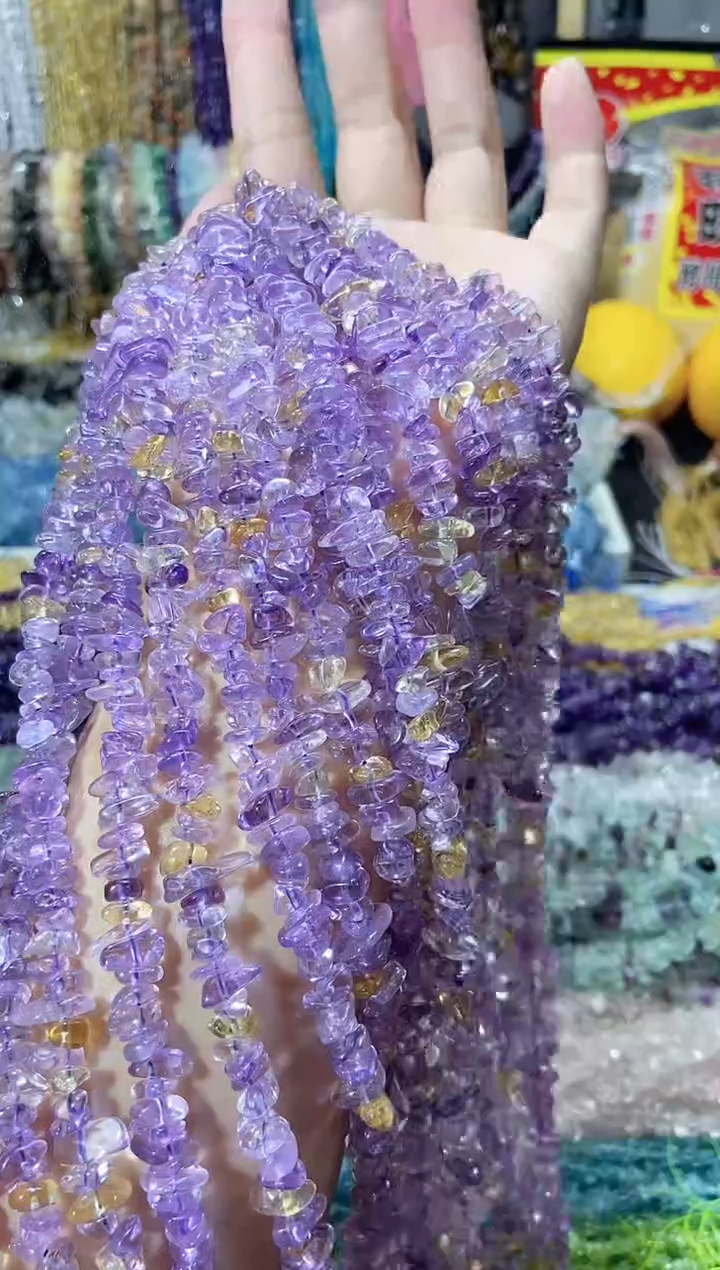 未镶嵌珠宝半成品水晶紫黄晶