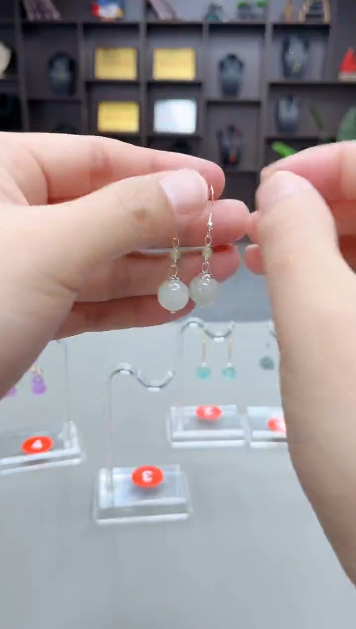 未镶嵌和田玉（青白玉）耳饰X26