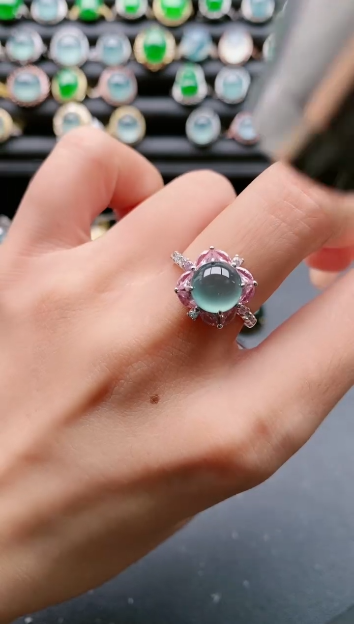 【闪购商品】翡翠戒指银S925镶嵌111111111