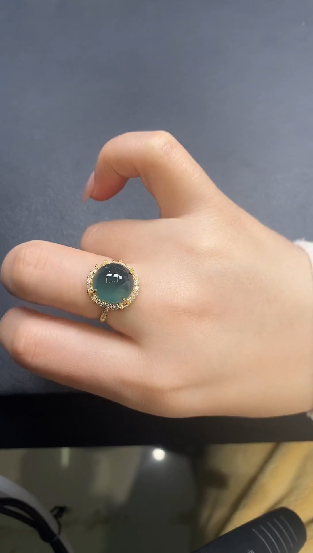 银S925镶嵌戒指翡翠82535