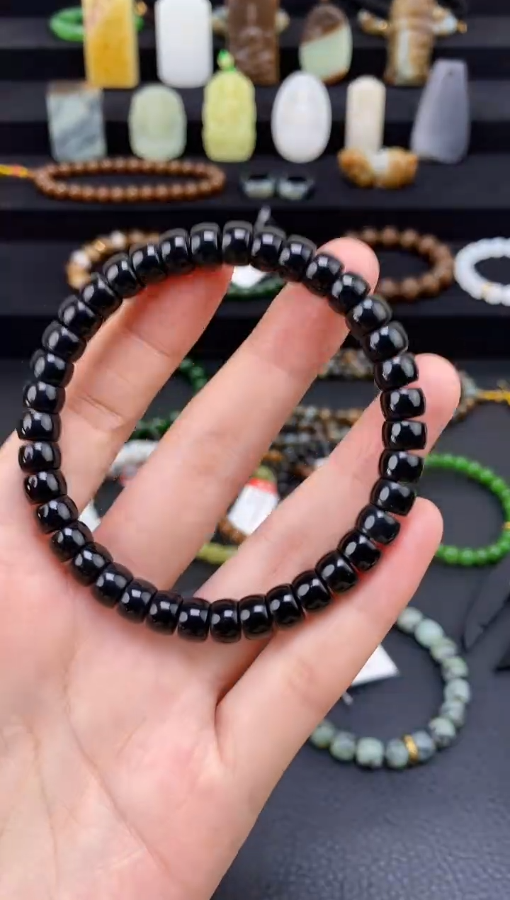 未镶嵌和田玉挂件药片手串