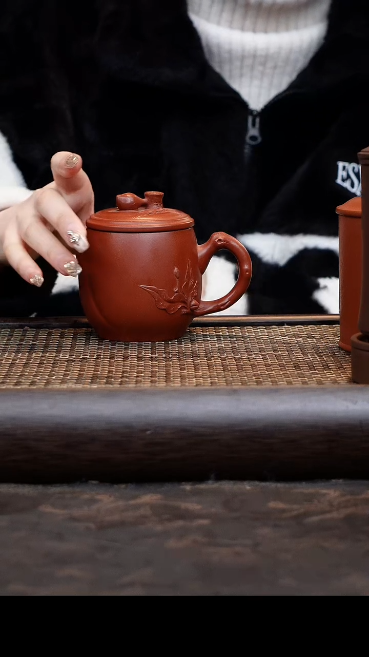 【闪购商品】紫砂茶杯朱泥桃杯