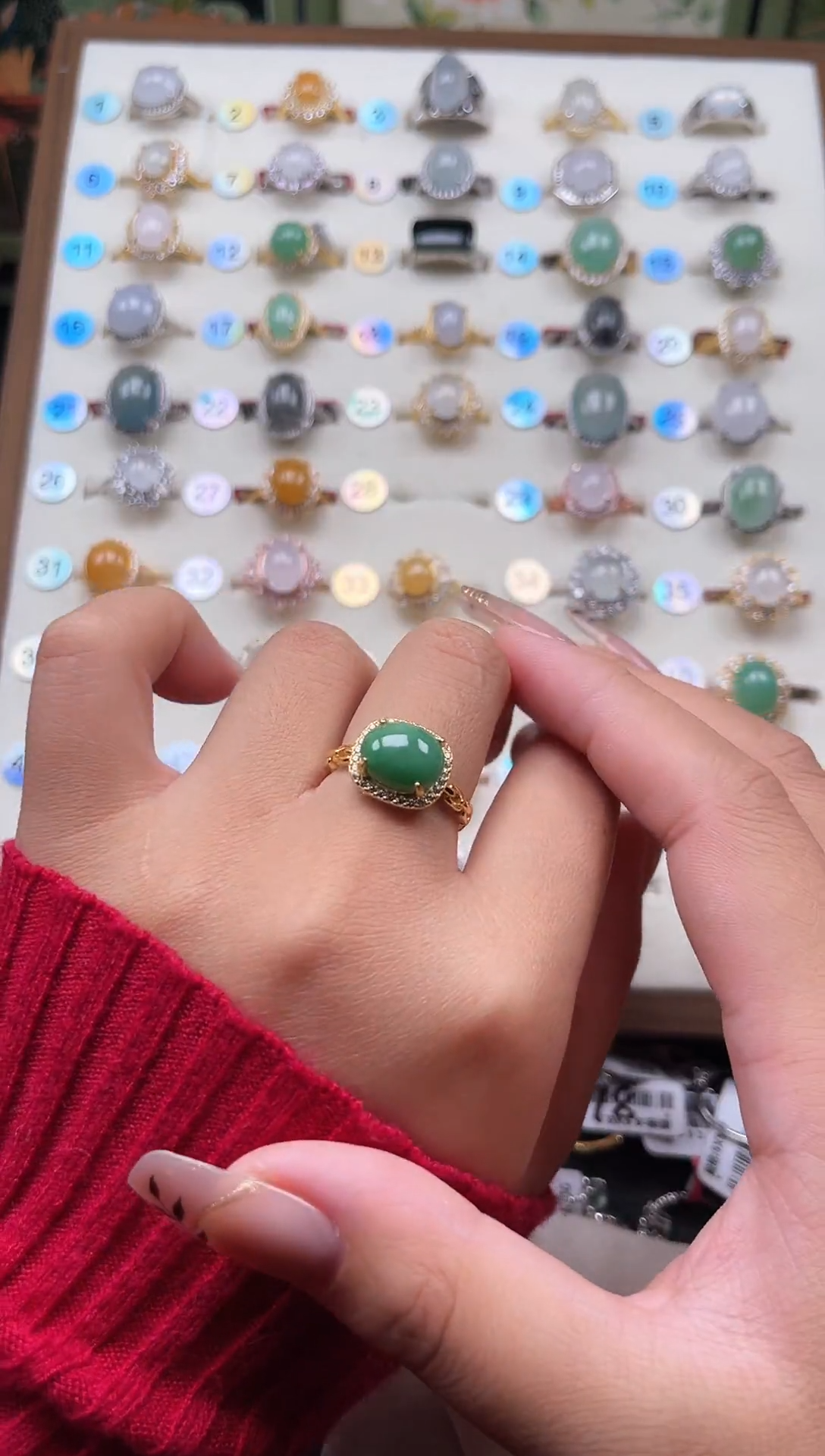 【闪购商品】翡翠戒指银S925镶嵌天然A货翡翠戒指